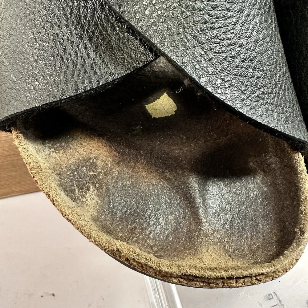 Birkenstock Birkis Leather Criss Cross Sandals Womens SZ 7 Minimalist Comfort - Picture 8 of 9